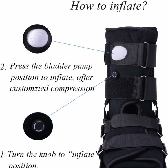 Size SMALL Black Medibot Walker Boot, Fracture Boot for Foot and Ankle 8.3-9.3" - Picture 4 of 9